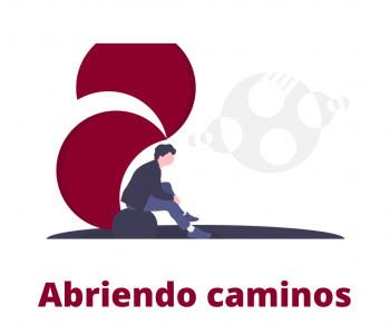 Chico sentado con el nombre y horario del programa