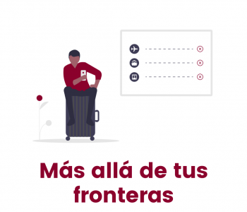 Nombre del programa más imagen de un chico sentado en una maleta