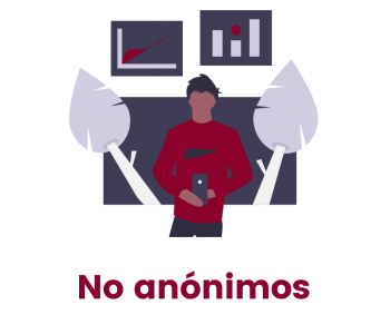 Chico con un móvil y nombre del programa