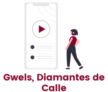 Chica con un reproductor de música