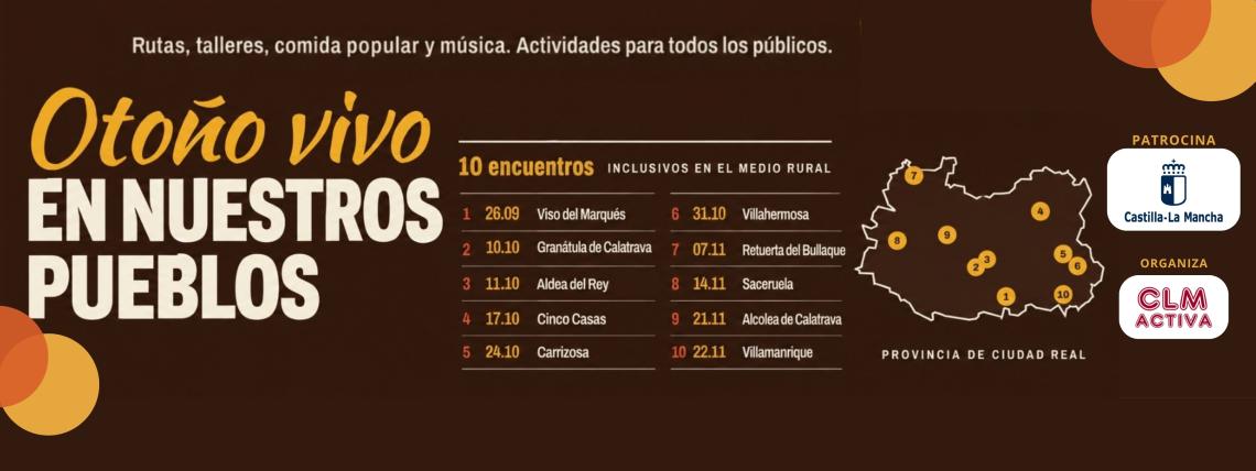 CLM Activa lleva ‘Otoño vivo en nuestros pueblos’ a diez municipios de Ciudad Real para reivindicar un medio rural inclusivo y participativo