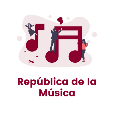 Imagen de unas notas musicales junto a nombre de programa
