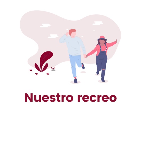 nombre del programa y un niño y niña corriendo