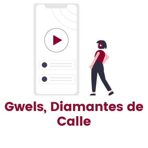 Chica con un reproductor de música