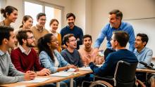 Estudiantes en un aula 
