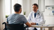 Persona con discapacidad en la consulta médica