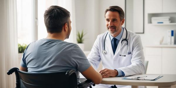 Persona con discapacidad en la consulta médica